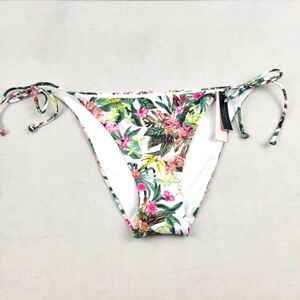NWT Victoria's Secret Swim tie side cheeky Bikini bottoms in tropical print sz M